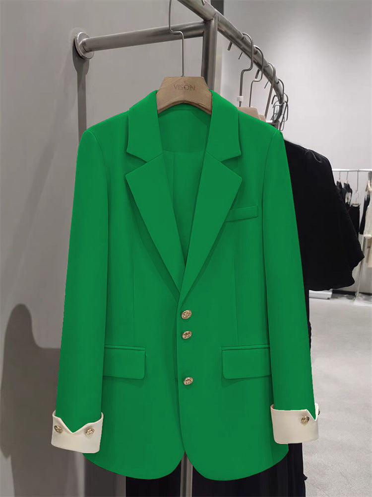 Damen Eleganter Blazer mit goldenen Knopfdetails Drune