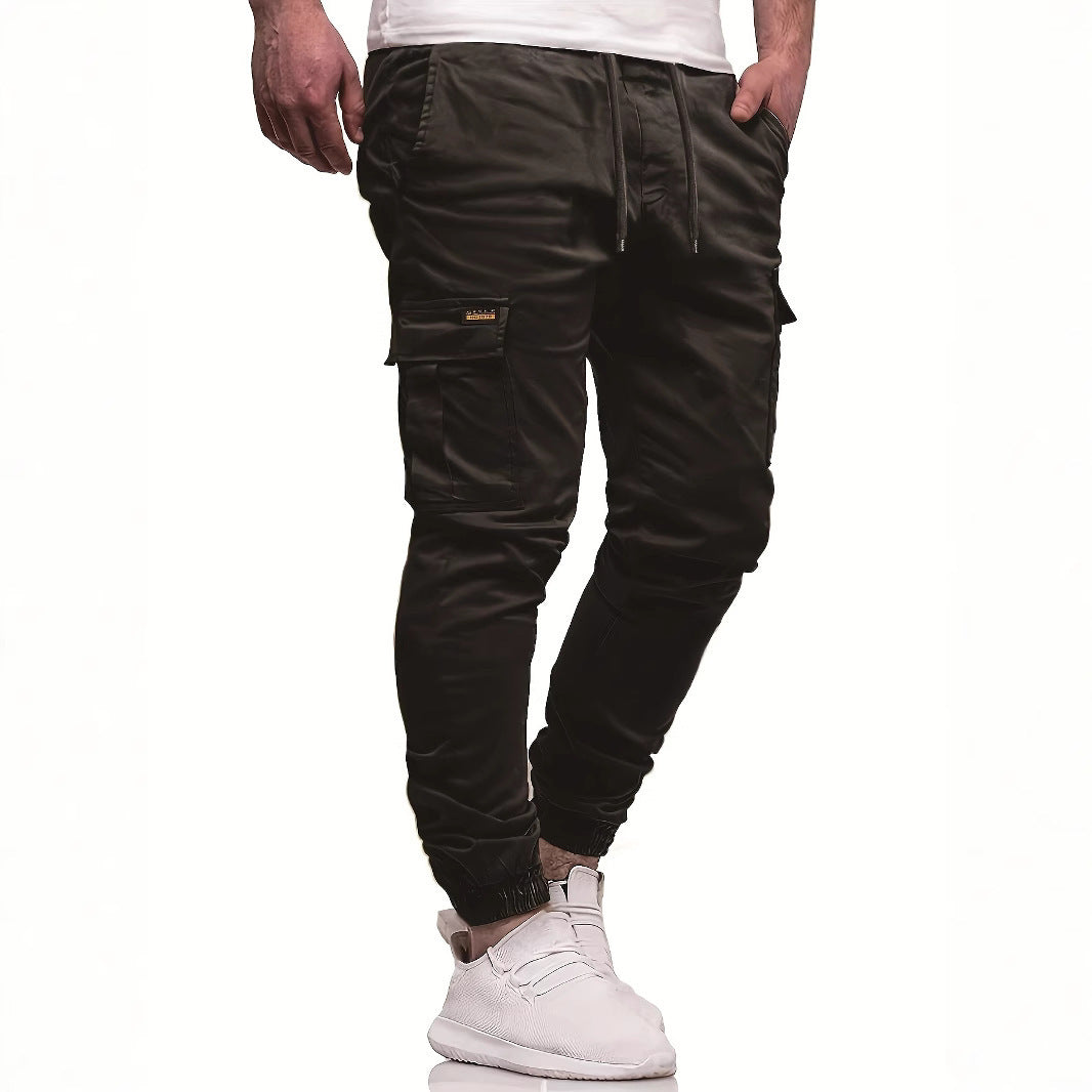 Herren Slim‑Tapered Utility‑Cargohose im Joggerstil mit Klapp- und Reißverschlusstaschen Drune