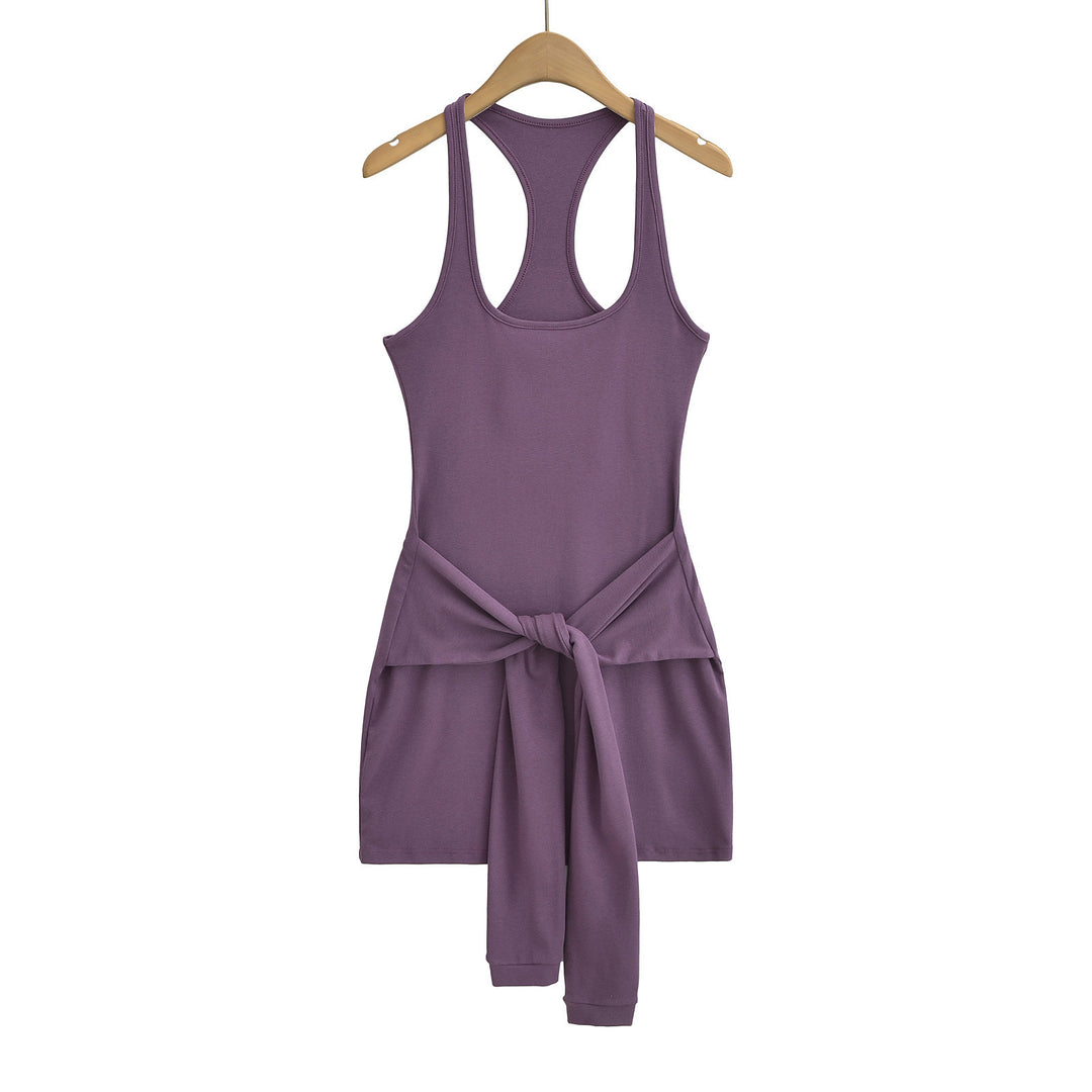 Damen lässiges Sommerkleid mit Knotendetail Drune