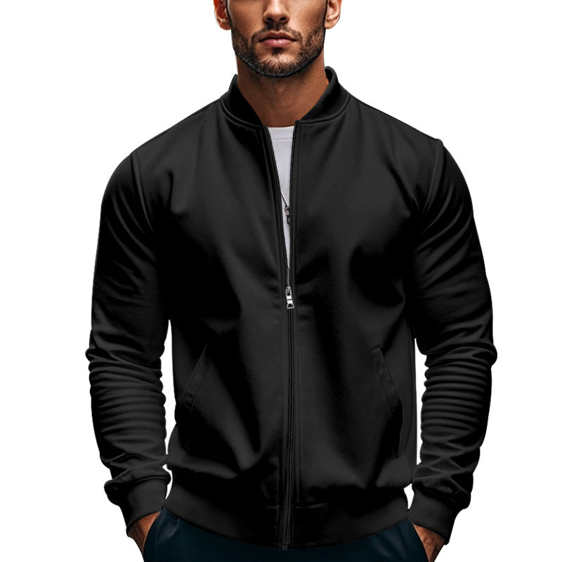 Herren sportliche Jacke mit hohem Kragen und seitlichen Eingrifftaschen Drune