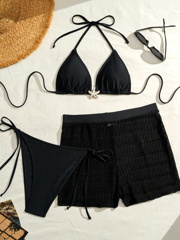 Damen Bikini-Set mit verstellbarem Oberteil und komfortablem Hosenrock Drune