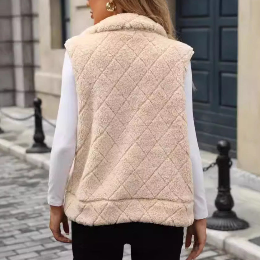 Damen Fleece-Weste mit modernem Steppmuster und praktischen Taschen Drune