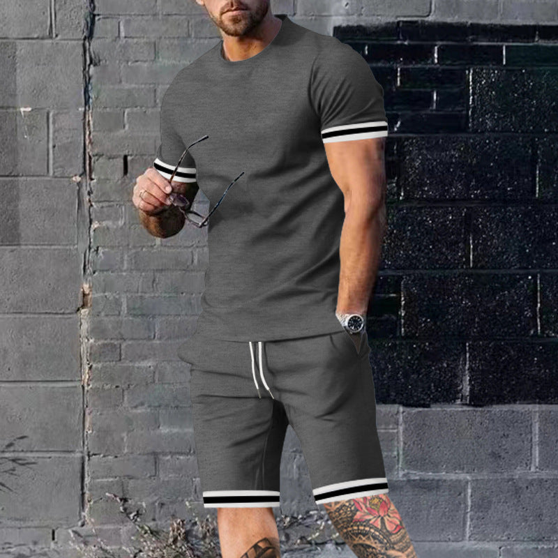 Herren Sportliches Freizeitset mit Kurzarmshirt und Short Drune