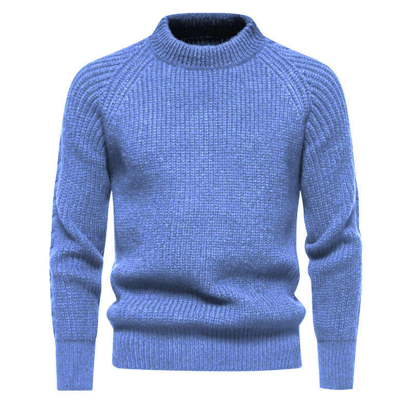 Herren Grobstruktur-Mockneck-Pullover mit verstärktem Rippenbund und Raglanärmeln Drune