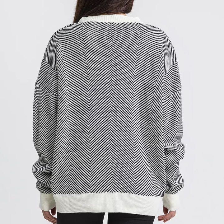 Damen gemütliche Strickjacke mit eleganten Zopfstrickdetails und Knopfverschlüssen Drune