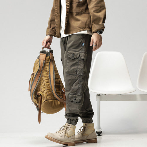 Herren Cargo-Joggerhose mit ergonomischen Kniepaneelen, Tunnelzugbund und elastischen Bündchen Drune