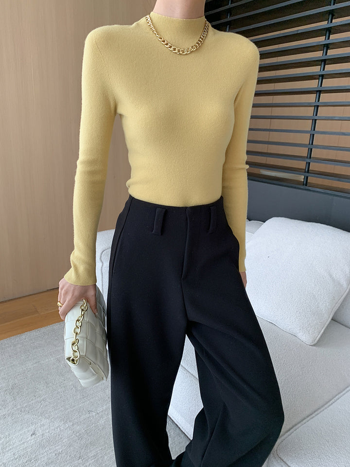 Damen Feinstrickpullover mit hohem Kragen und eleganter Passform Drune