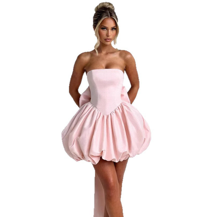 Damen Ballkleid mit voluminösem Rock und schulterfreiem Design Drune