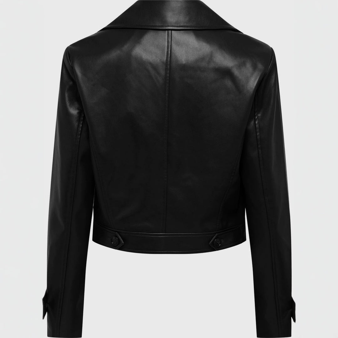 Damen Cropped Lederjacke Drune