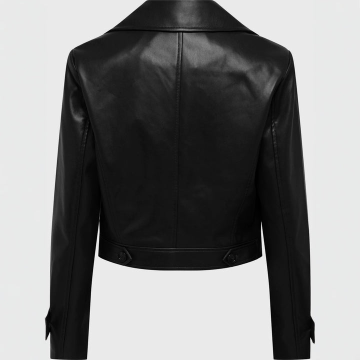 Damen Cropped Lederjacke Drune
