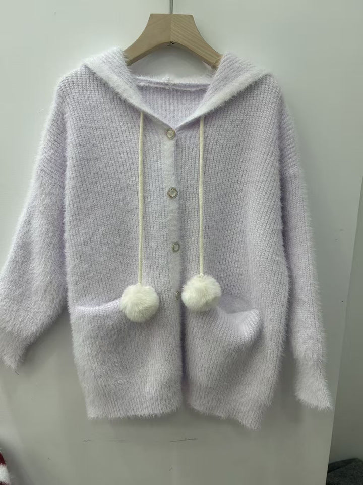Damen Kuschelige Kapuzenjacke Drune