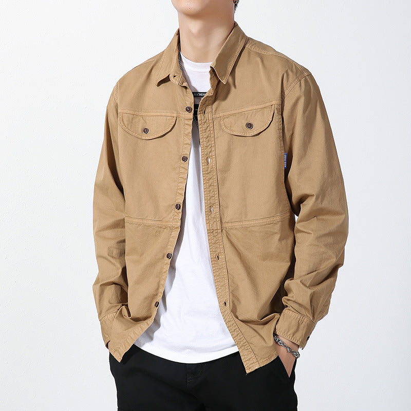 Herren Overshirt aus Baumwoll-Twill mit Brustklappen und entspanntem Regular-Fit Drune