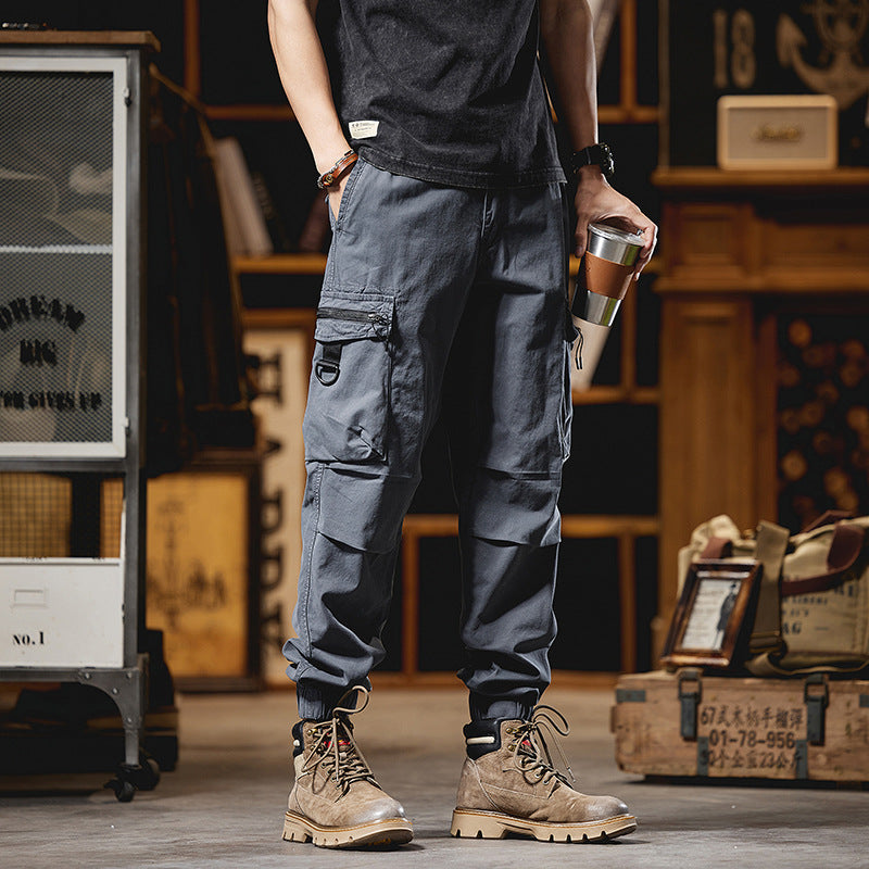 Herren Multifunktionale Cargo-Jogginghose mit D-Ringen, Reißverschluss‑Klappen und elastischen Bündchen Drune