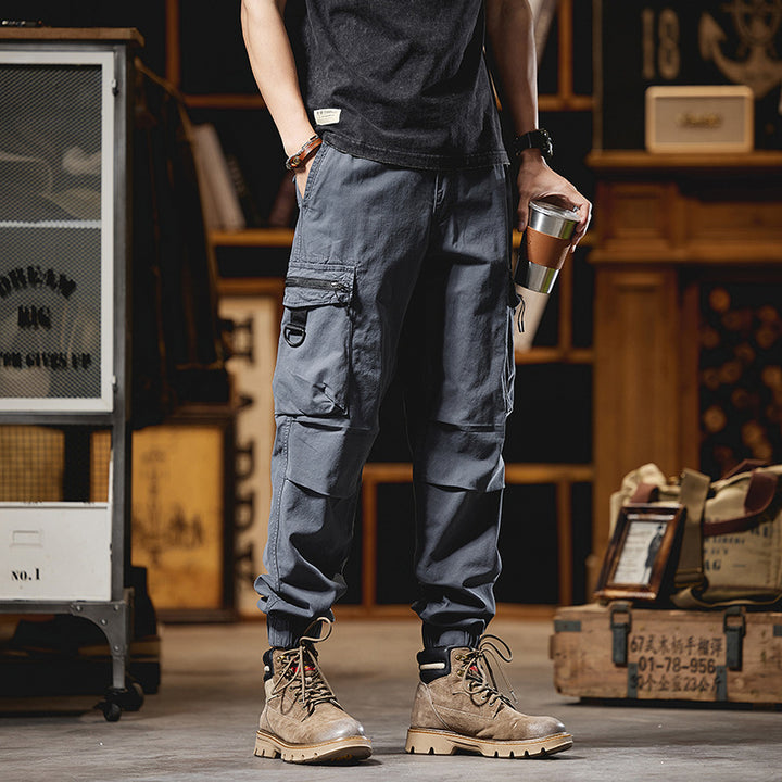 Herren Multifunktionale Cargo-Jogginghose mit D-Ringen, Reißverschluss‑Klappen und elastischen Bündchen Drune