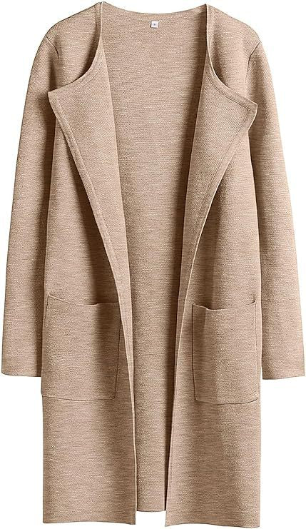 Damen Oversized Strickmantel mit offenen Fronten und praktischen Taschen Drune
