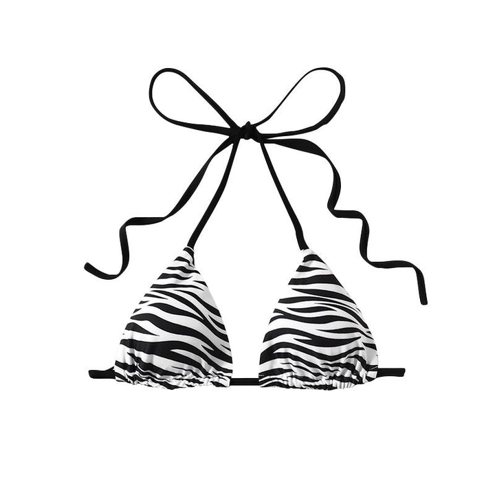 Damen Triangel-Bikini mit modischem Zebra-Muster und verstellbaren Trägern Drune
