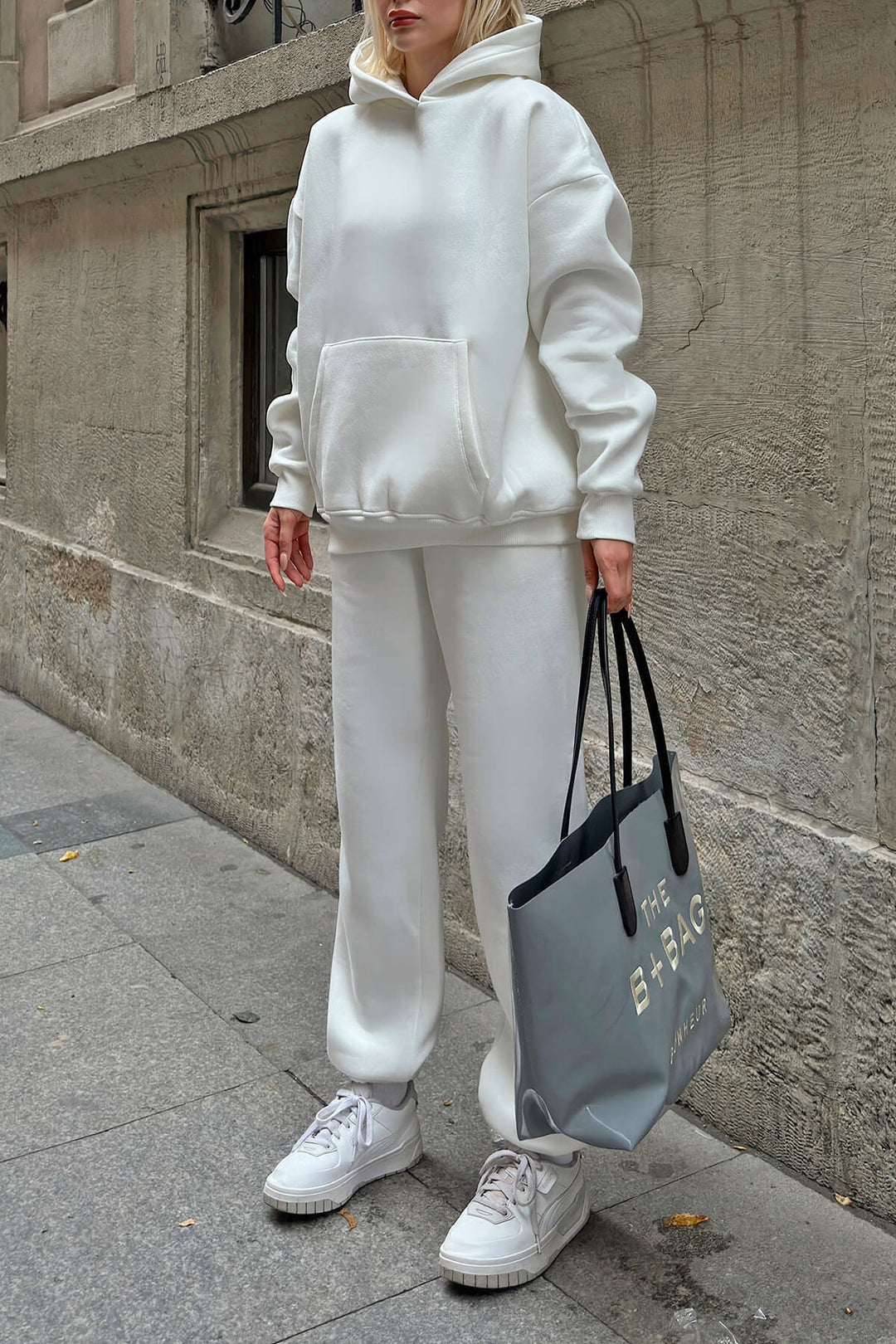 Damen lässiger Oversized Hoodie und weite Hose Set Drune