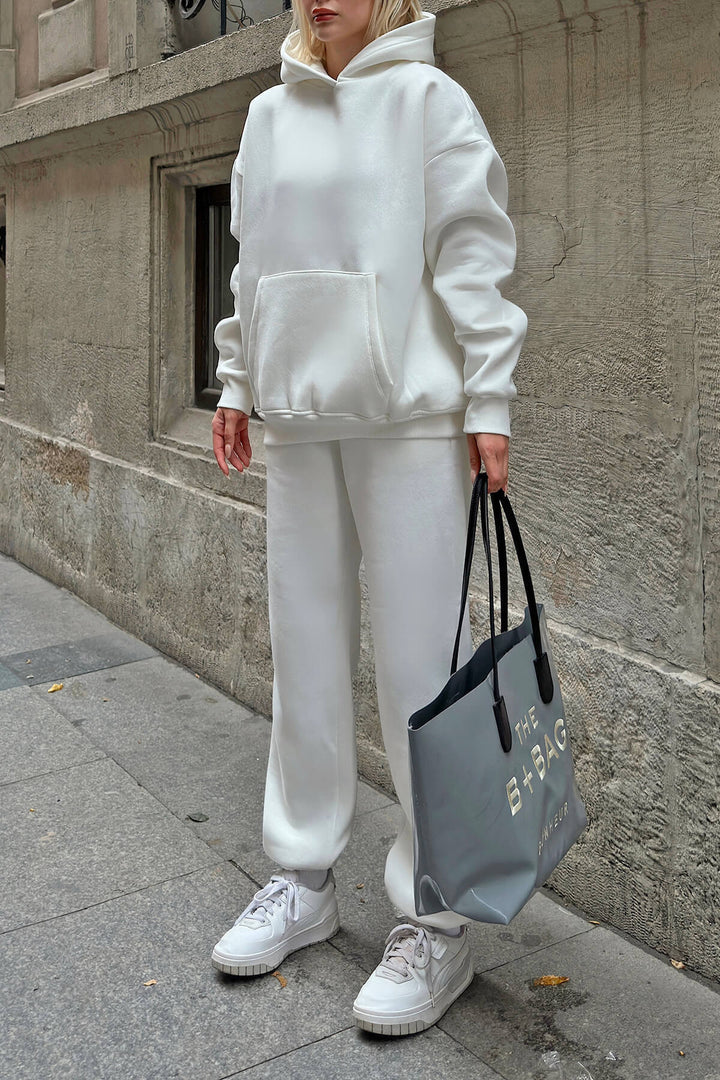 Damen lässiger Oversized Hoodie und weite Hose Set Drune