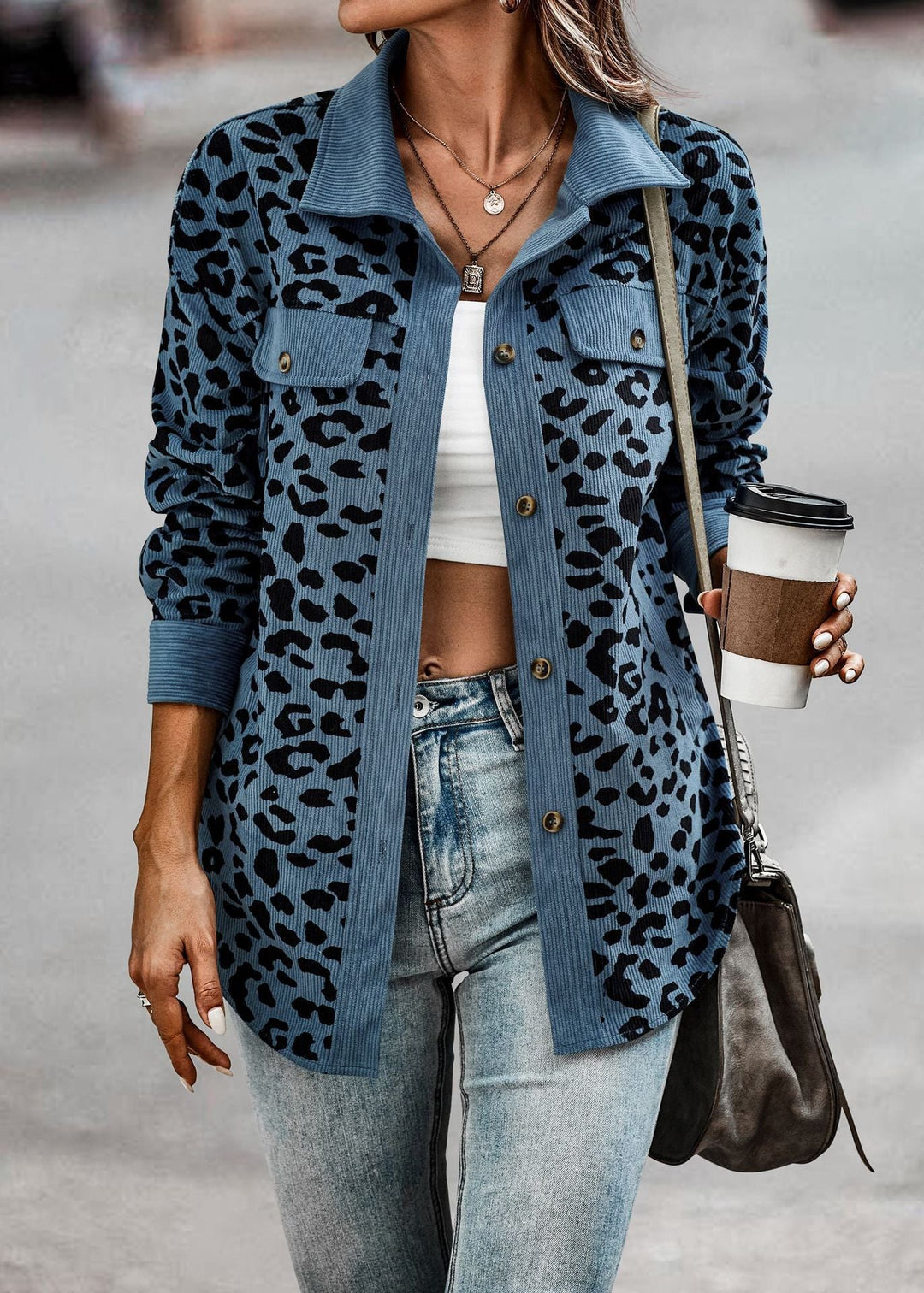 Damen lässige und modische Karo-Jacke Drune
