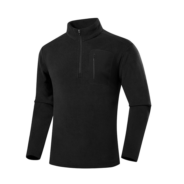 Herren Fleece-Pullover mit Viertel-Reißverschluss und verdeckter Brusttasche Drune