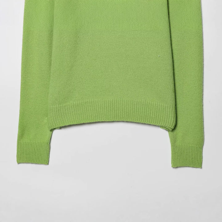 Damen Gestreifter Strickpullover mit halbem Reißverschluss und großem Hemdkragen Drune