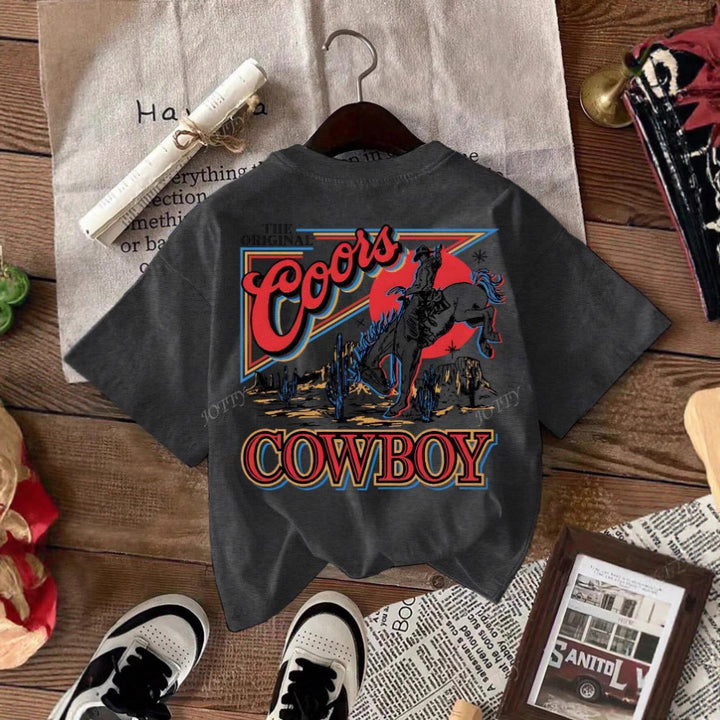 Herren Cowboy Grafik T-Shirt Drune