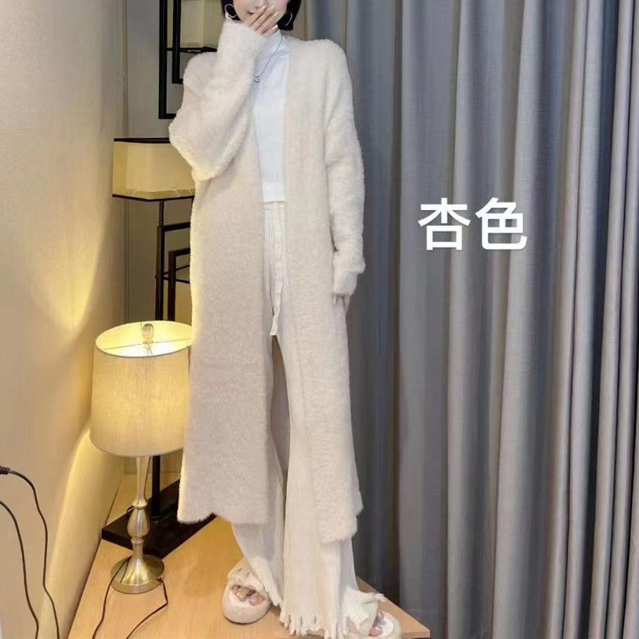 Damen Langer Übergroßer Maxi-Strickcardigan mit offener Front Drune