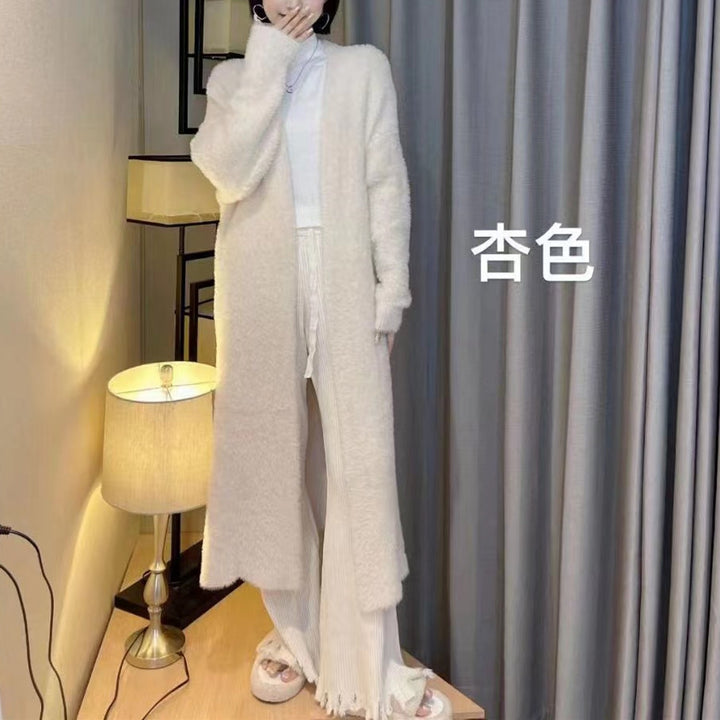 Damen Langer Übergroßer Maxi-Strickcardigan mit offener Front Drune