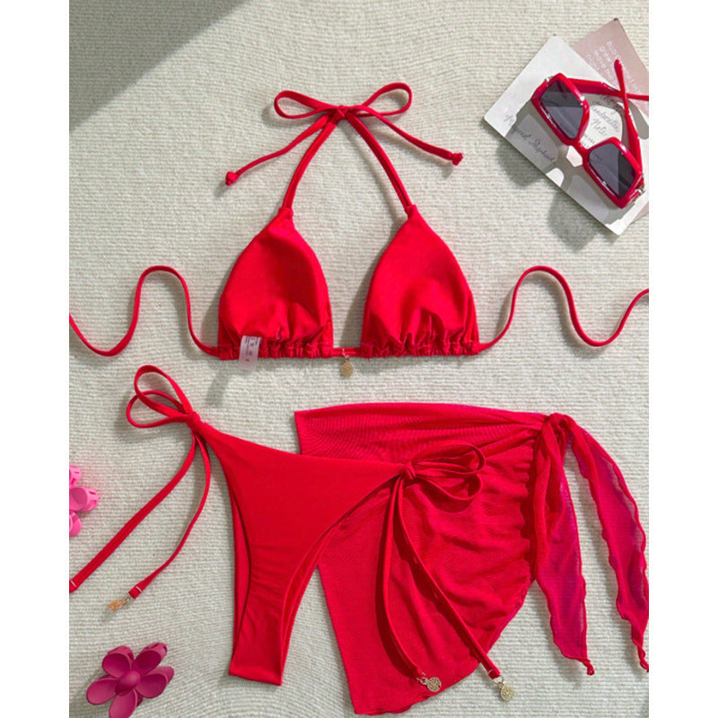 Damen Triangel-Bikini mit seitlichem Wickelrock Drune