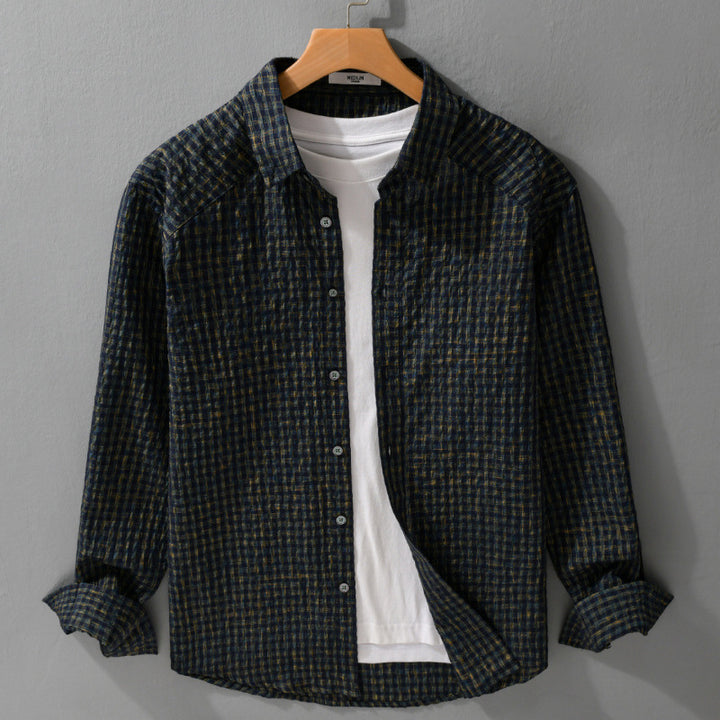 Damen Leichtes Crinkle-Karohemd im Overshirt‑Stil mit Aquarell-Check und relaxed Fit Drune