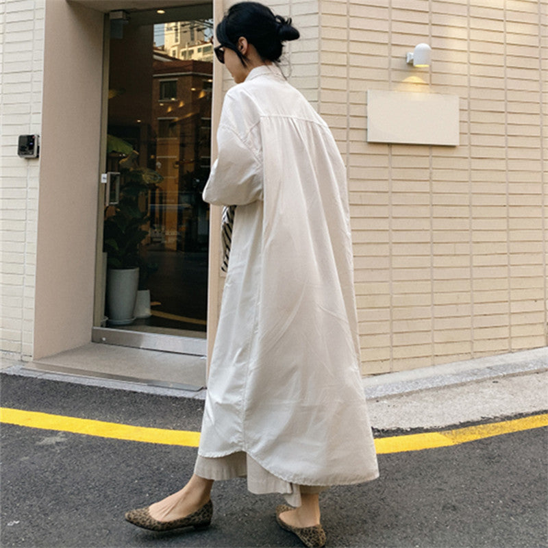 Damen Oversize-Hemdblusenkleid mit langer Knopfleiste und Brusttasche Drune