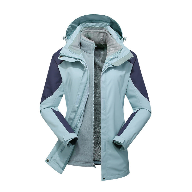 Damen zweilagige Softshelljacke mit herausnehmbarer Teddyfleece-Innenjacke und verstellbarer Kapuze Drune