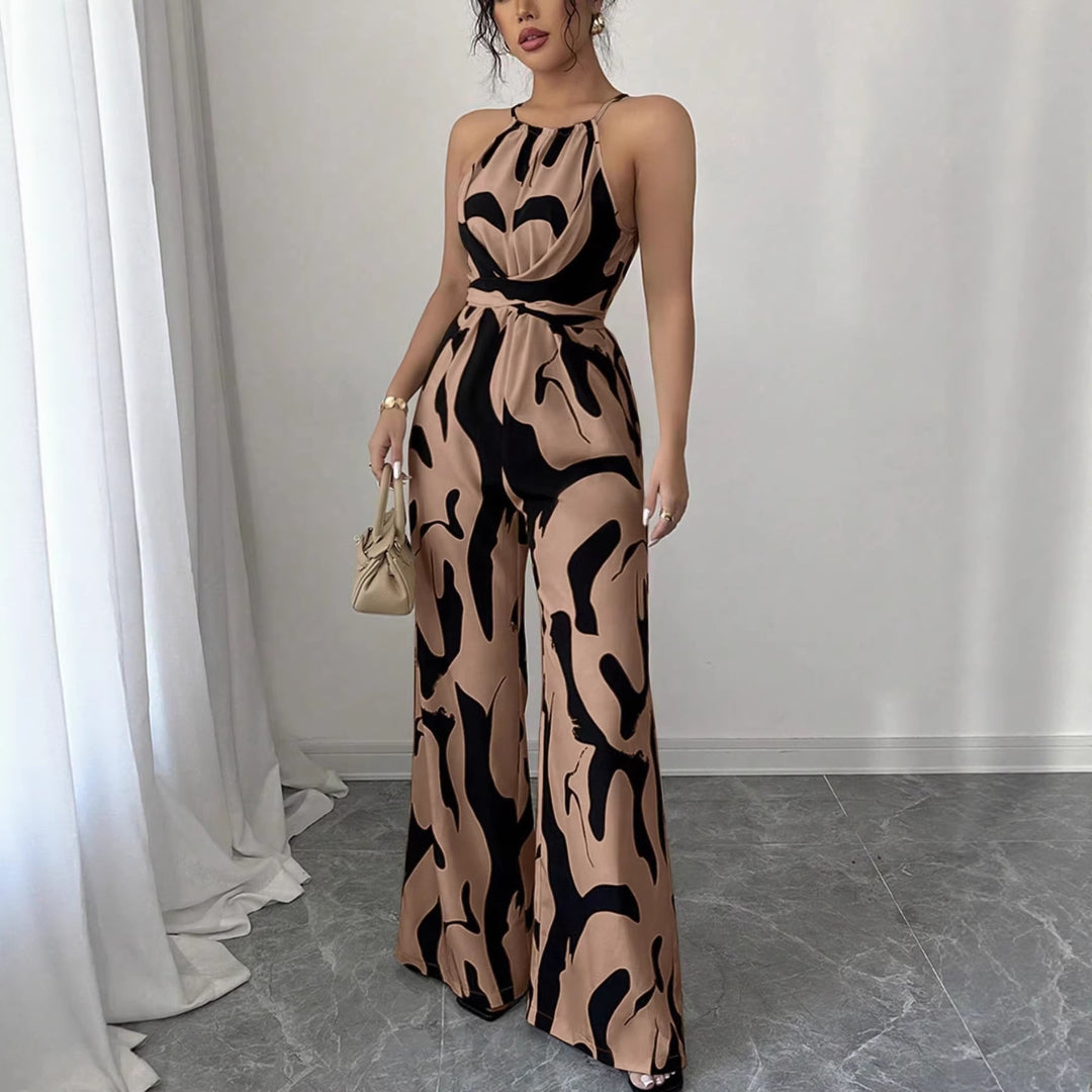 Damen Overall mit weitem Bein und modernem Muster Drune