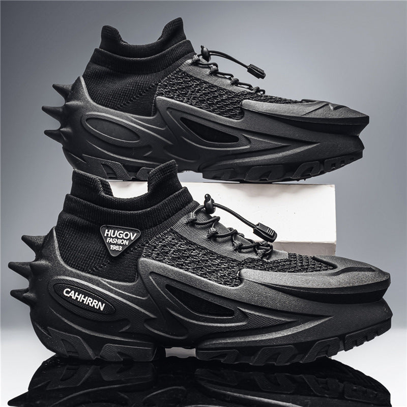 Unisex futuristische Chunky-Sneaker mit gestricktem Schaft, skulpturierter EVA-Sohle und Schnellzugverschluss Drune