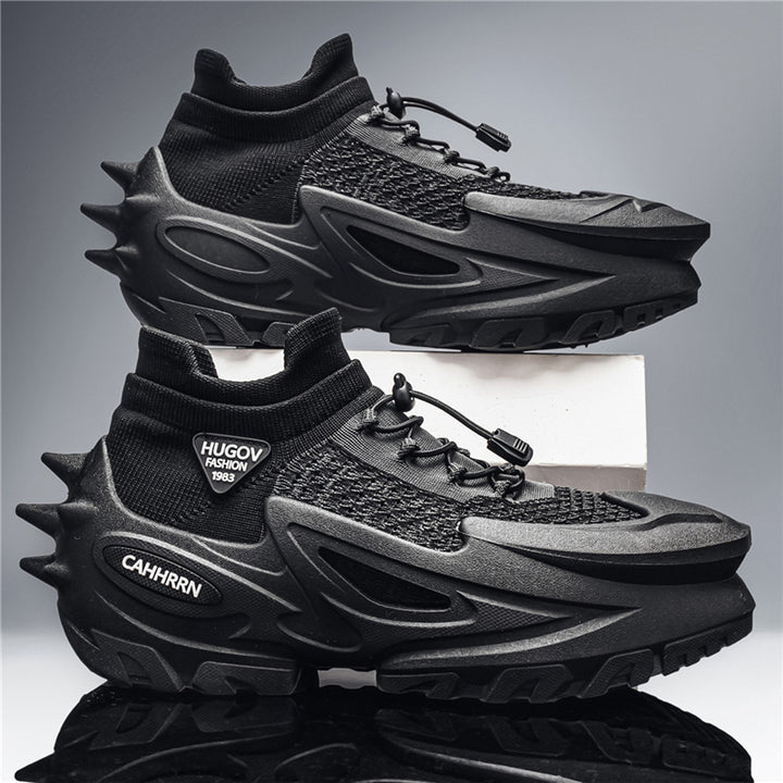 Unisex futuristische Chunky-Sneaker mit gestricktem Schaft, skulpturierter EVA-Sohle und Schnellzugverschluss Drune