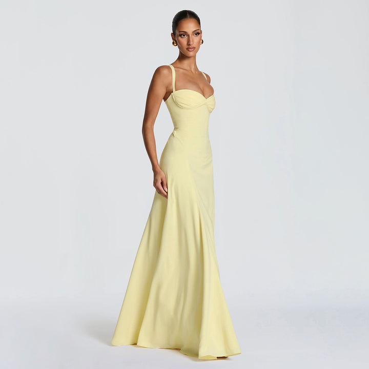 Damen Elegantes Abendkleid mit tailliertem Schnitt und verstellbaren Trägern Drune