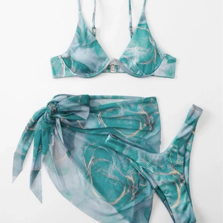 Damen Triangel-Bikini mit modischem Wickelrock Drune