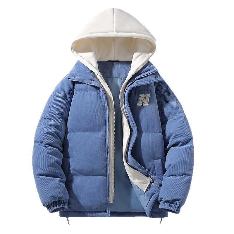 Herren Modische Steppjacke mit Kapuze Drune