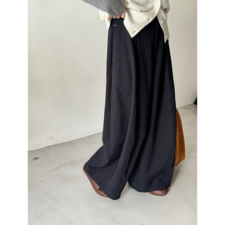 Damen Weite Palazzo-Hose mit fließendem Fall und hoher Taille Drune