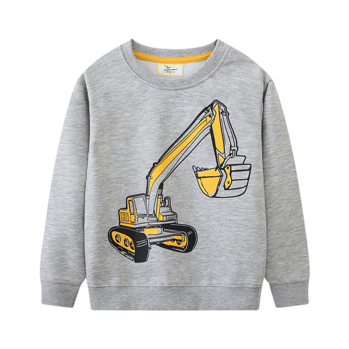 Jungen Sweatshirt mit kreativem Baukran-Design Drune