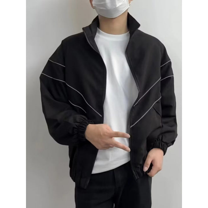 Unisex Sportliche Windjacke mit hohen Kragen und reflektierenden Akzenten Drune
