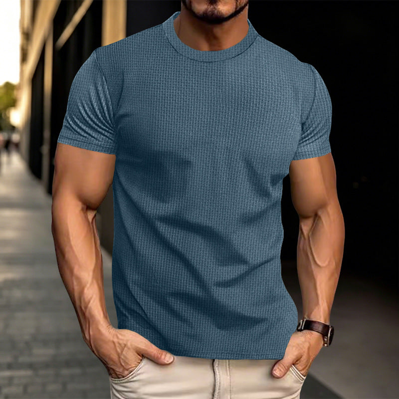 Herren Strukturiertes Kurzarm-T-Shirt aus Feinstrick Drune