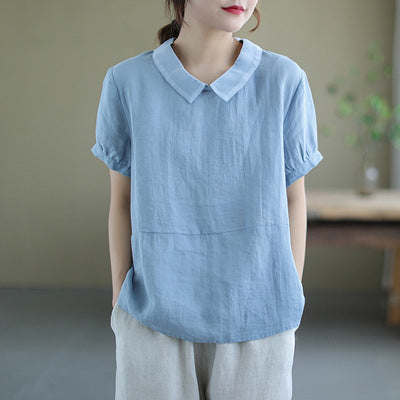 Drune | Leinen Vintage Bluse für Damen - Stilvolle und Bequeme Bluse