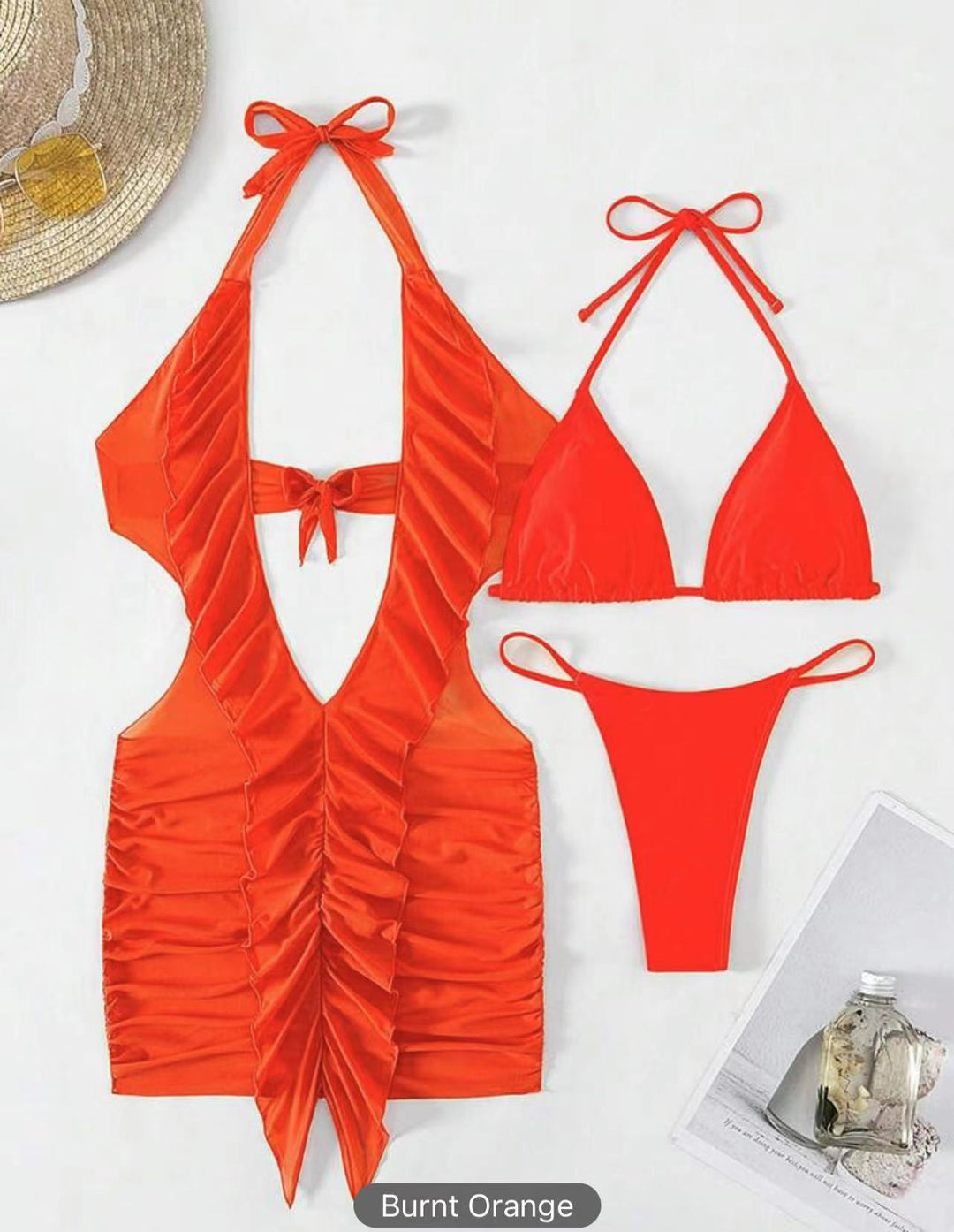 Damen Bikini-Set mit raffiniertem Rüschendesign und verstellbaren Trägern Drune