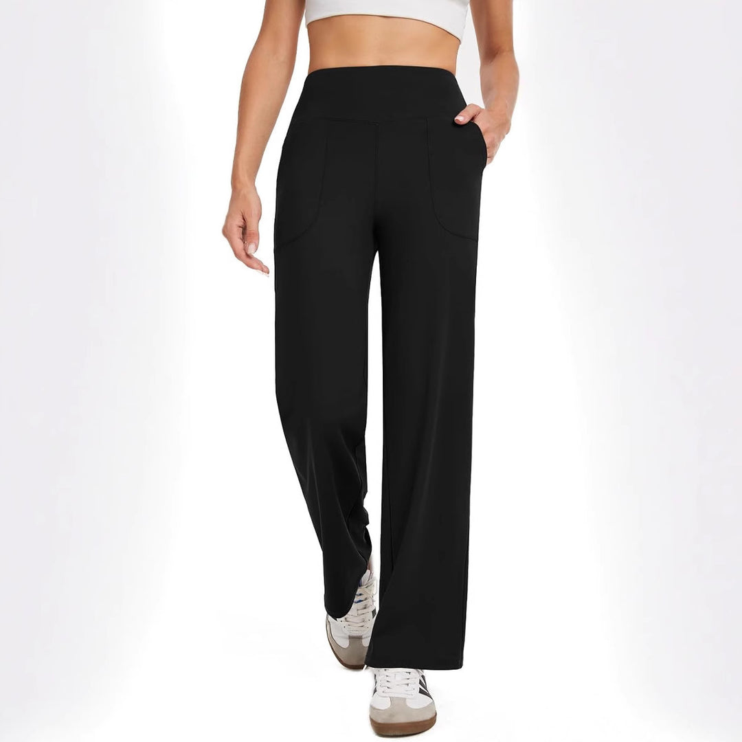 Damen bequeme Freizeithose mit seitlichen Taschen und elastischem Bund Drune