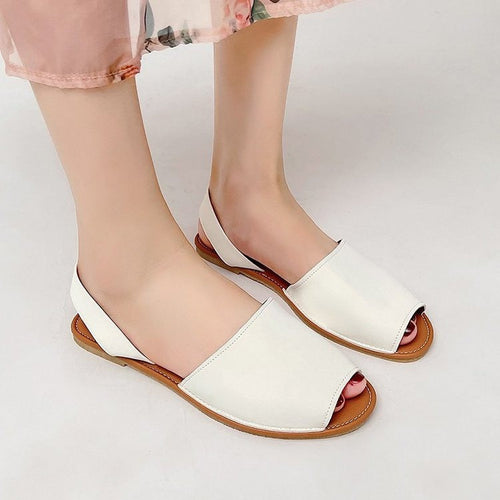 Damen Offene Slingback Sandalen aus hochwertigem Leder mit komfortablem Fußbett Drune