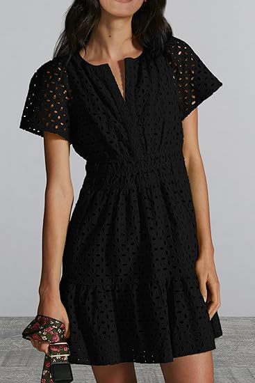 Damen Sommerliches Kurzkleid mit Stickerei Drune