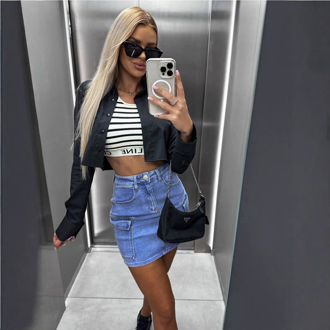 Damen Denim Minirock mit praktischen Seitentaschen und modernem Schnitt Drune