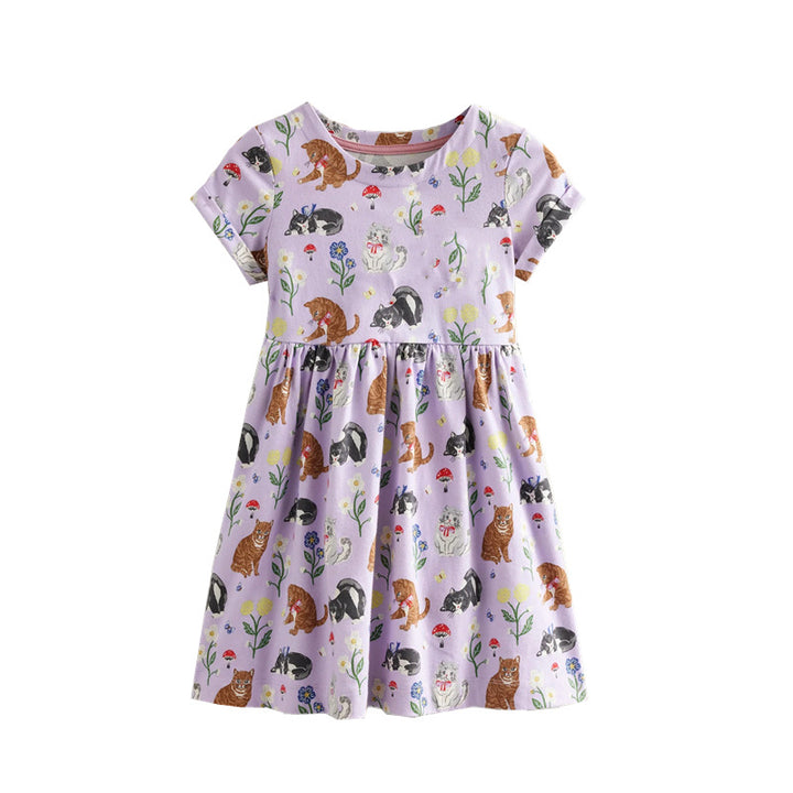 Mädchen T-Shirt Kleid mit kreativem Taschenmotiv Drune