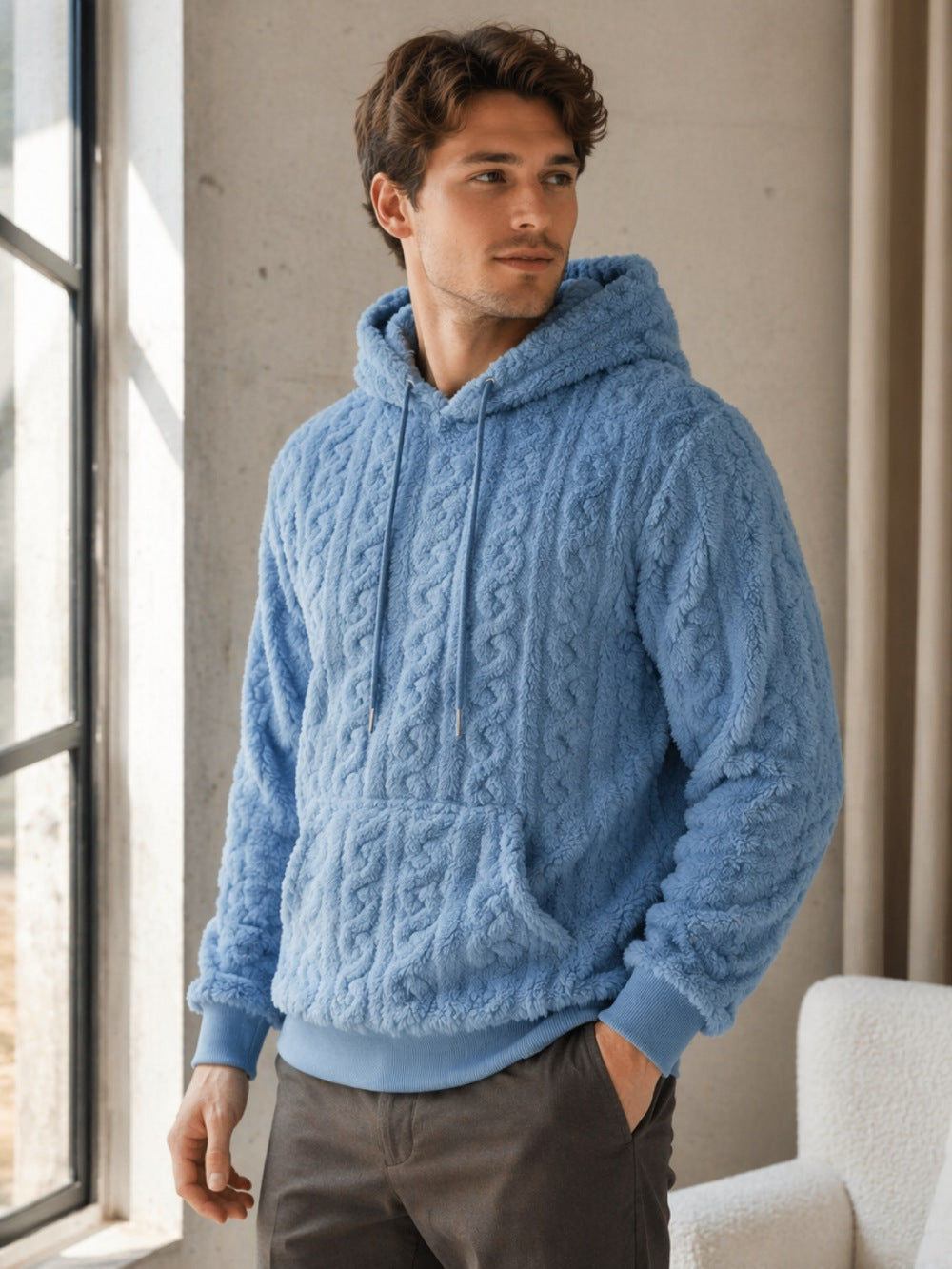 Herren Gemütlicher Kapuzenpullover Drune